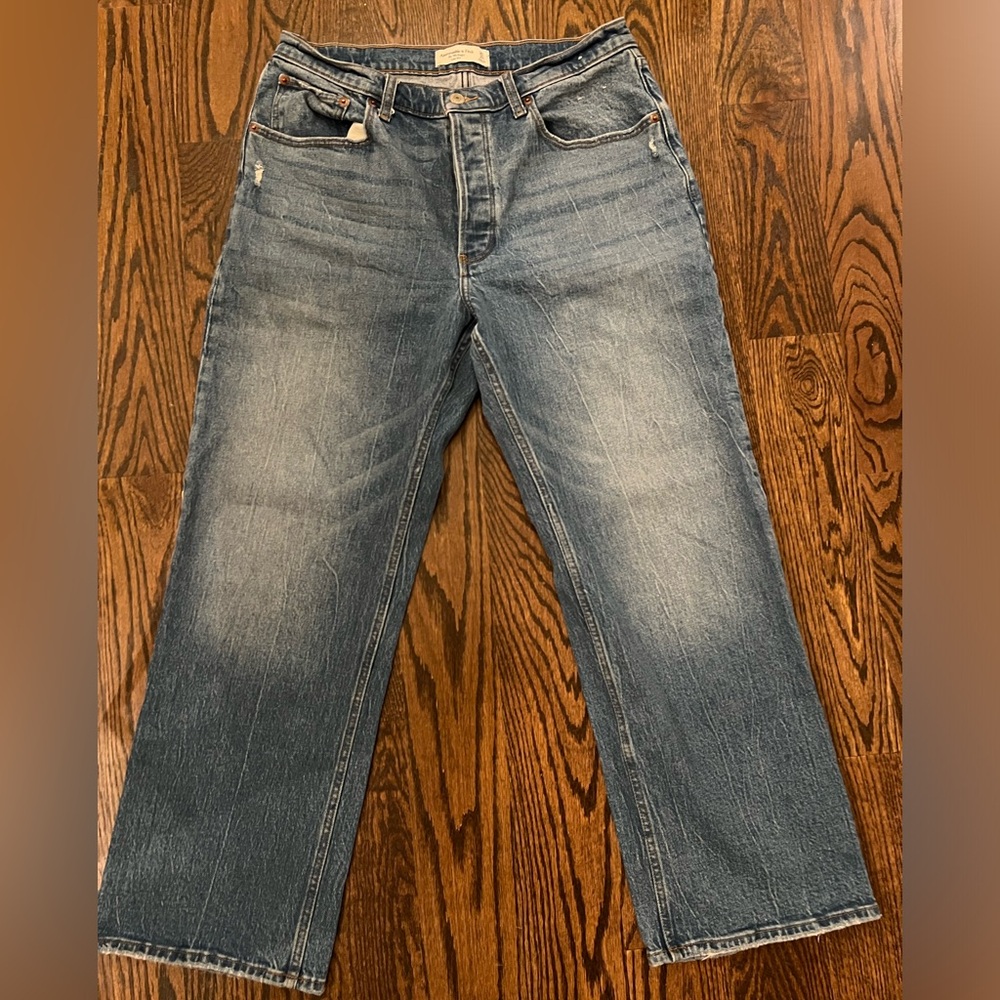 Women's Abercrombie & Fitch Jeans The 90's Baggy Low Rise Denim Size 30 Short